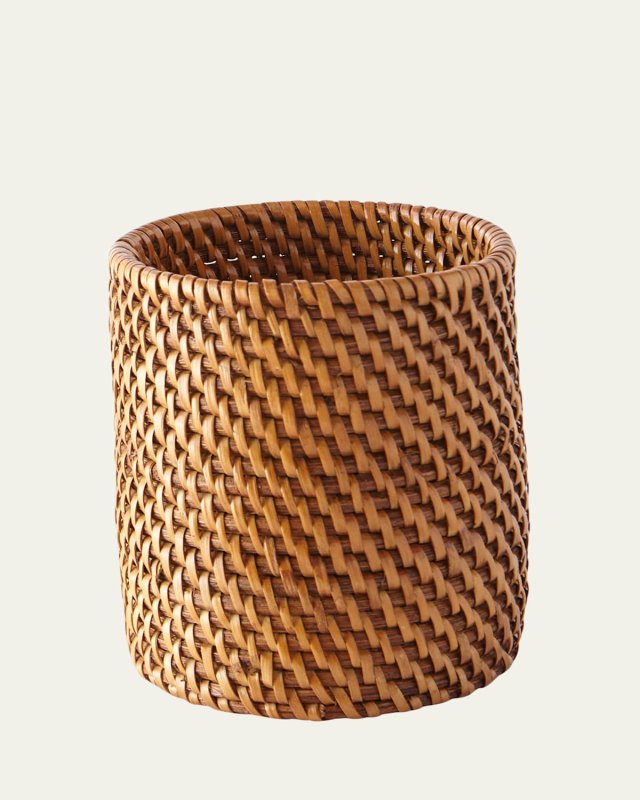 Dalton Round Rattan Brush Holder